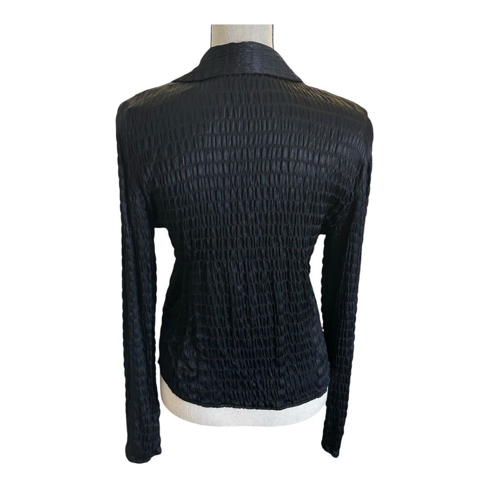 Zara Black‎ Basic Satin Effect Button Down Loose … - image 6